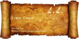 Lupu Luca névjegykártya